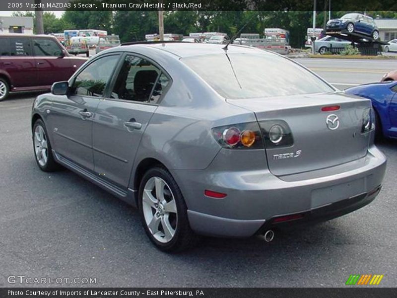 Titanium Gray Metallic / Black/Red 2005 Mazda MAZDA3 s Sedan