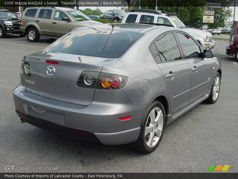 Titanium Gray Metallic / Black/Red 2005 Mazda MAZDA3 s Sedan