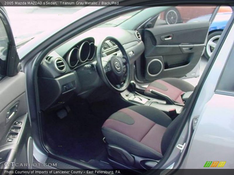 Titanium Gray Metallic / Black/Red 2005 Mazda MAZDA3 s Sedan