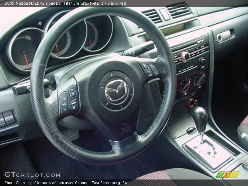 Titanium Gray Metallic / Black/Red 2005 Mazda MAZDA3 s Sedan