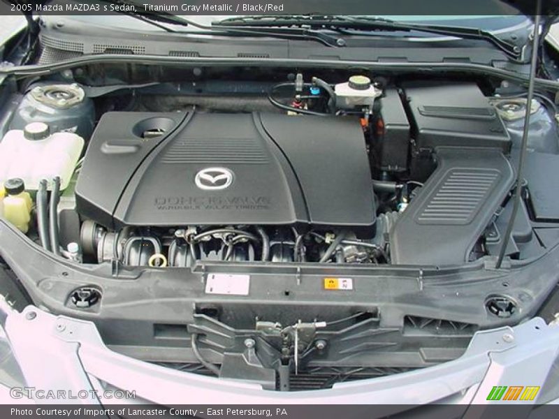 Titanium Gray Metallic / Black/Red 2005 Mazda MAZDA3 s Sedan
