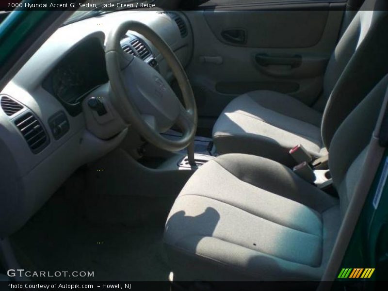 Jade Green / Beige 2000 Hyundai Accent GL Sedan