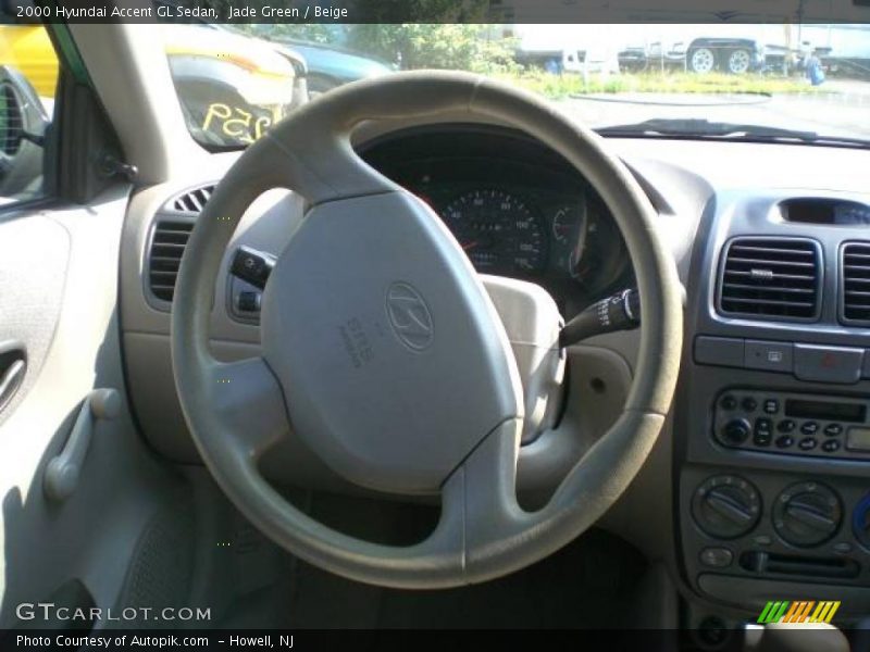 Jade Green / Beige 2000 Hyundai Accent GL Sedan