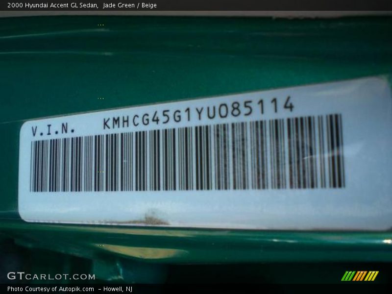 Jade Green / Beige 2000 Hyundai Accent GL Sedan