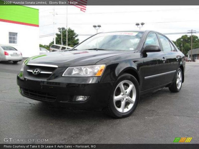 Ebony Black / Beige 2008 Hyundai Sonata Limited