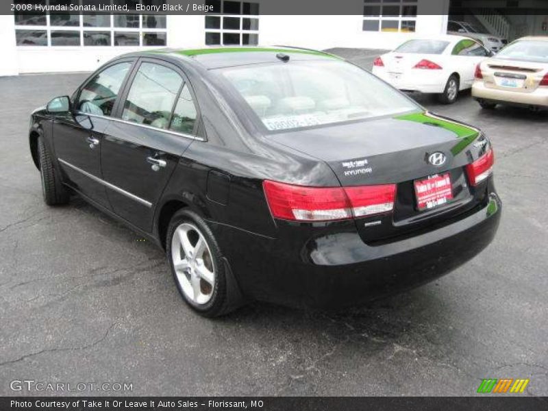 Ebony Black / Beige 2008 Hyundai Sonata Limited