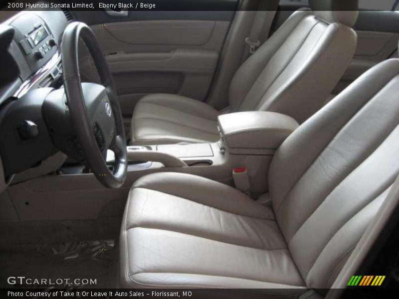 Ebony Black / Beige 2008 Hyundai Sonata Limited