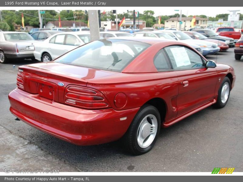Laser Red Metallic / Gray 1995 Ford Mustang V6 Coupe