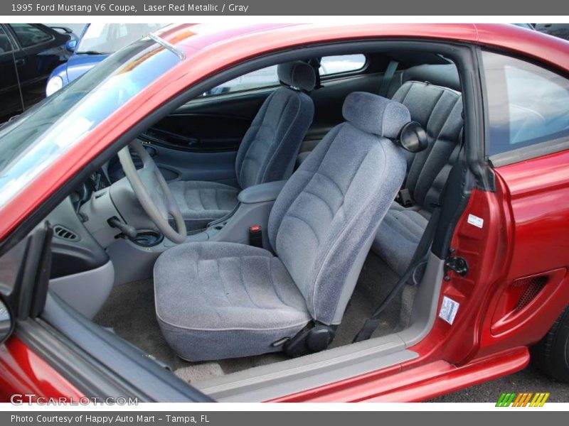 Laser Red Metallic / Gray 1995 Ford Mustang V6 Coupe