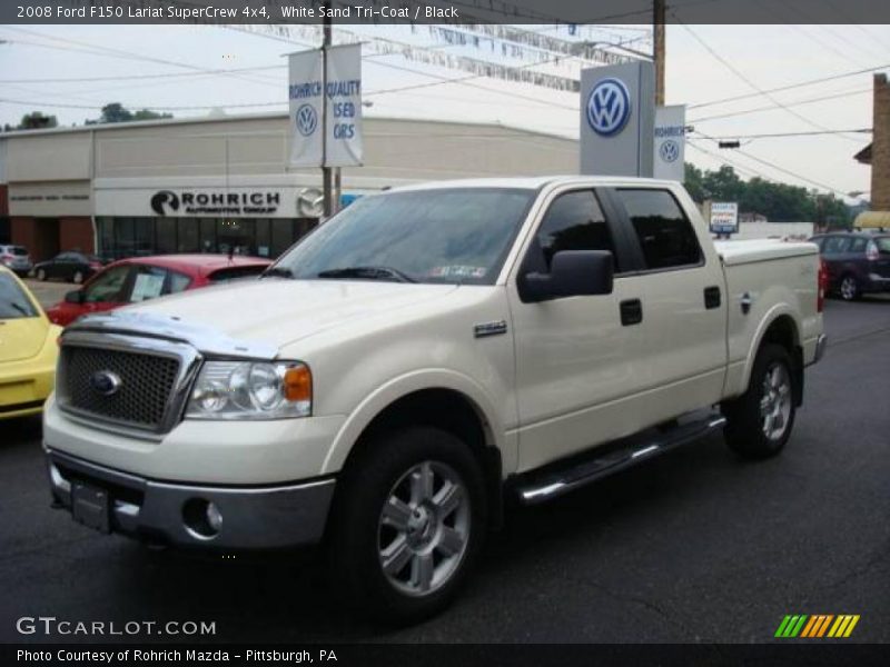 White Sand Tri-Coat / Black 2008 Ford F150 Lariat SuperCrew 4x4