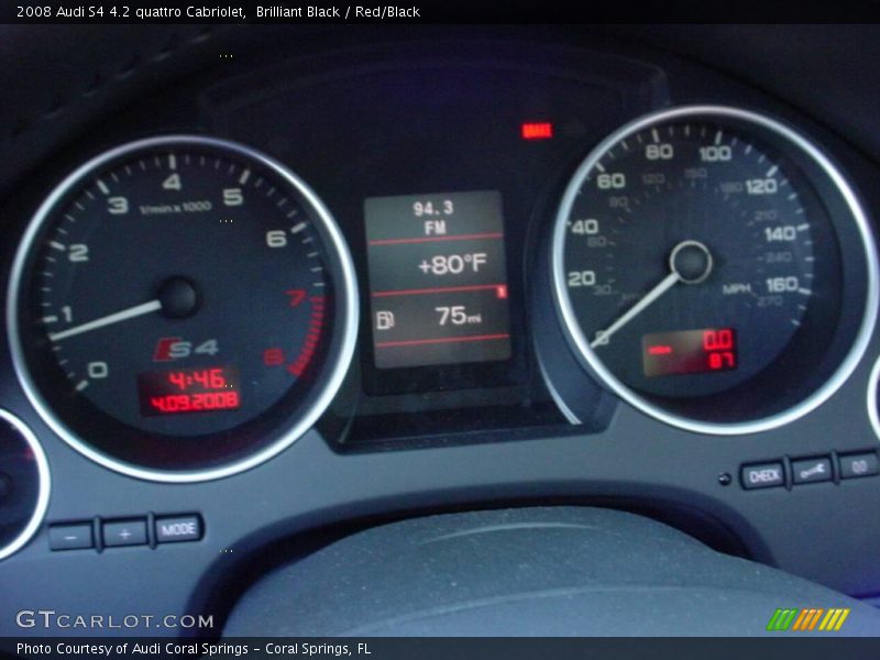 Brilliant Black / Red/Black 2008 Audi S4 4.2 quattro Cabriolet