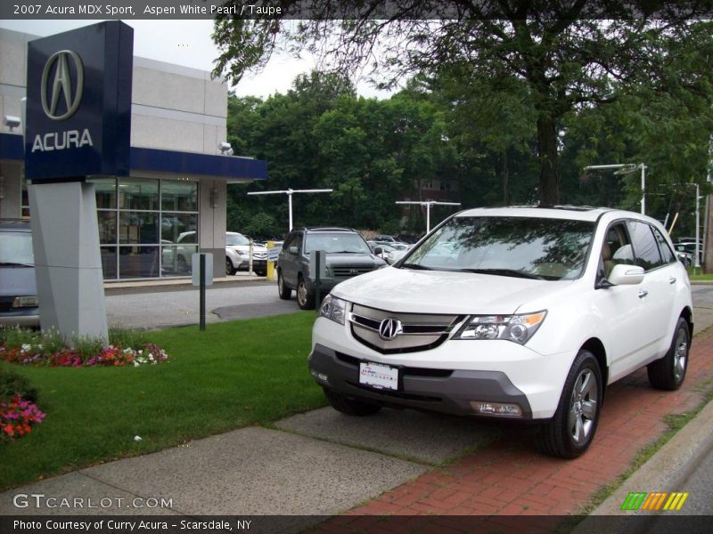 Aspen White Pearl / Taupe 2007 Acura MDX Sport