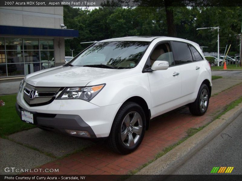 Aspen White Pearl / Taupe 2007 Acura MDX Sport