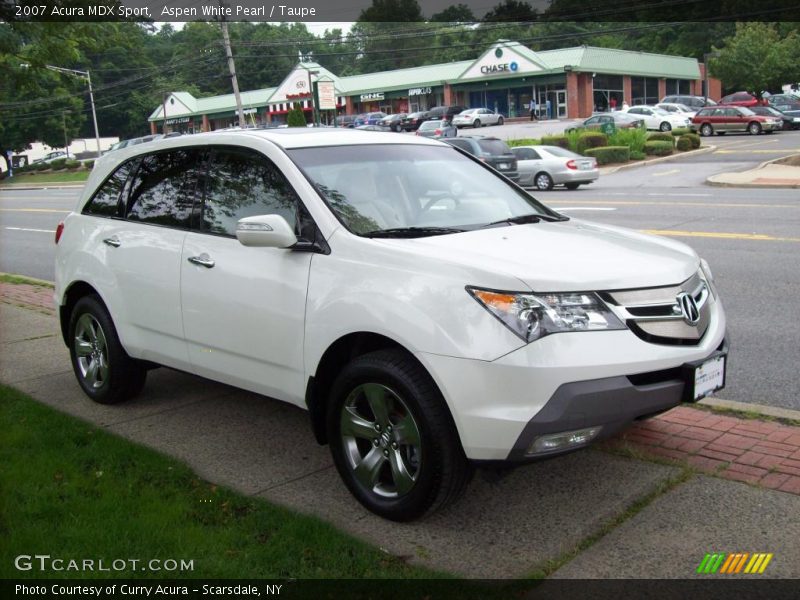 Aspen White Pearl / Taupe 2007 Acura MDX Sport