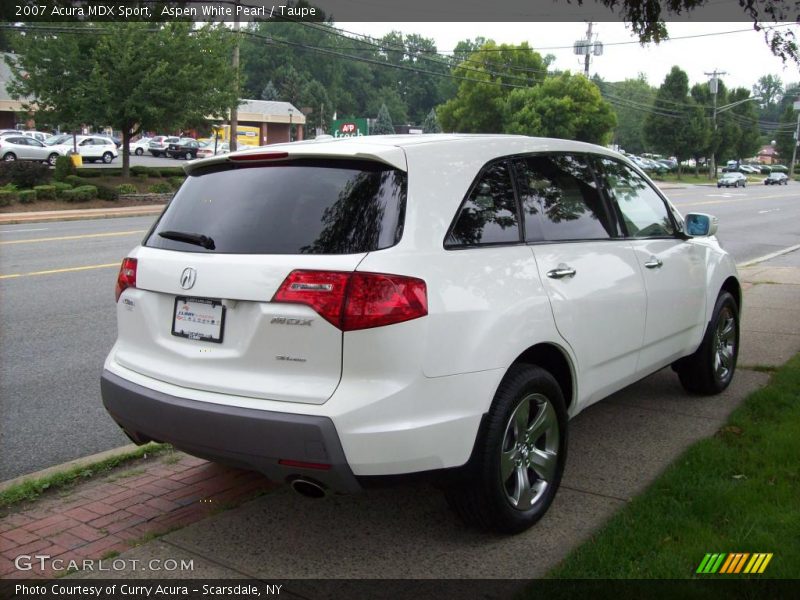 Aspen White Pearl / Taupe 2007 Acura MDX Sport