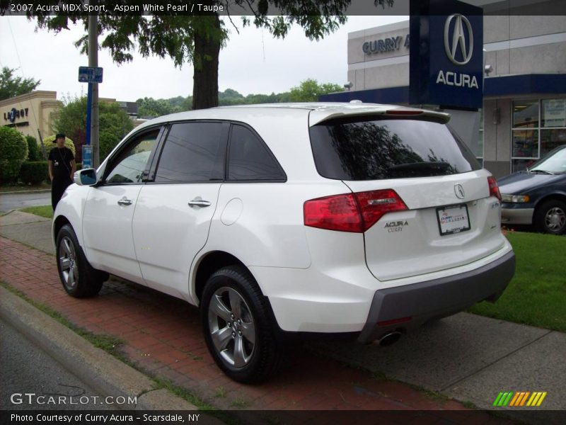 Aspen White Pearl / Taupe 2007 Acura MDX Sport