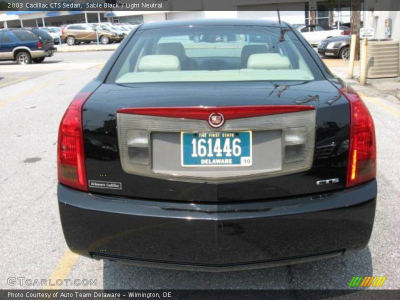Sable Black / Light Neutral 2003 Cadillac CTS Sedan