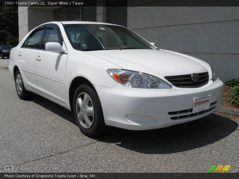 Super White / Taupe 2003 Toyota Camry LE