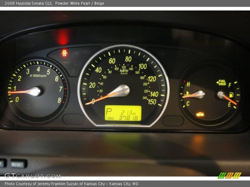 Powder White Pearl / Beige 2008 Hyundai Sonata GLS