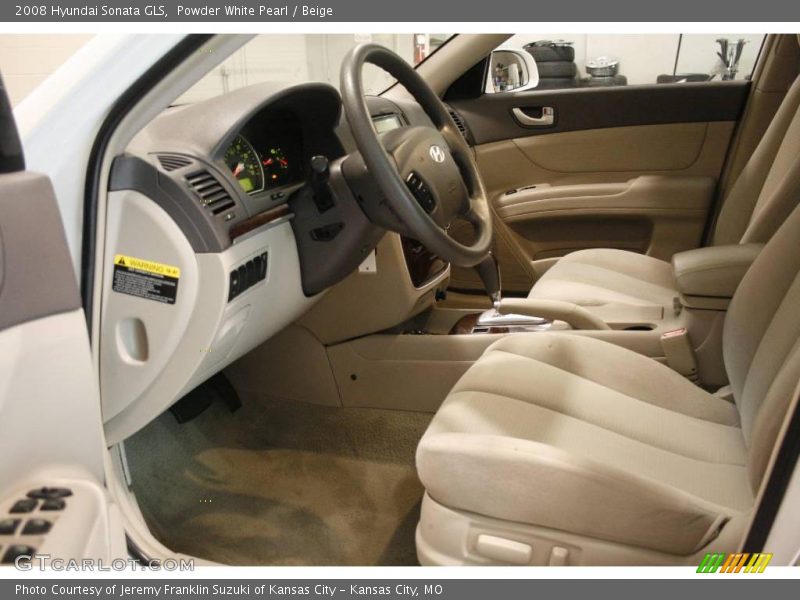 Powder White Pearl / Beige 2008 Hyundai Sonata GLS