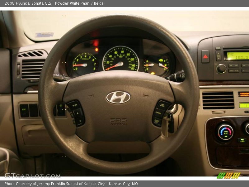 Powder White Pearl / Beige 2008 Hyundai Sonata GLS