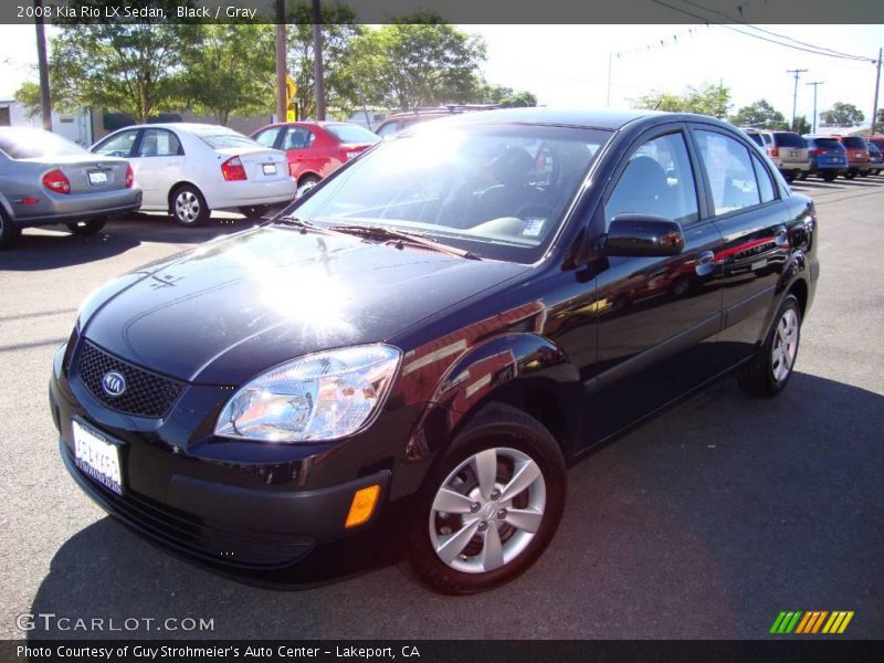 Black / Gray 2008 Kia Rio LX Sedan