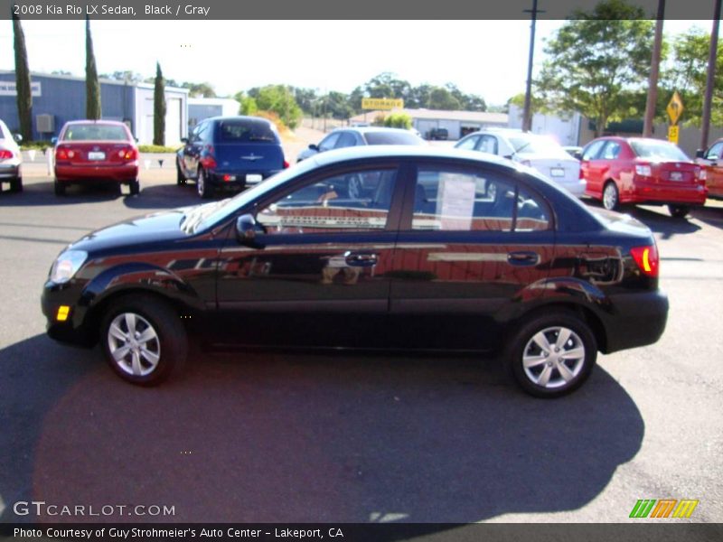 Black / Gray 2008 Kia Rio LX Sedan