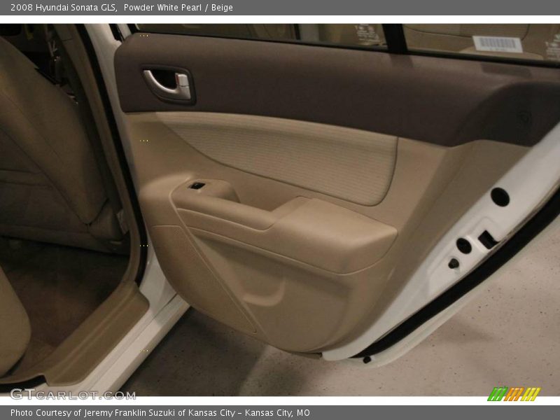 Powder White Pearl / Beige 2008 Hyundai Sonata GLS