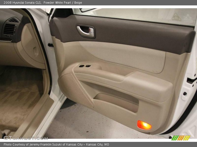 Powder White Pearl / Beige 2008 Hyundai Sonata GLS