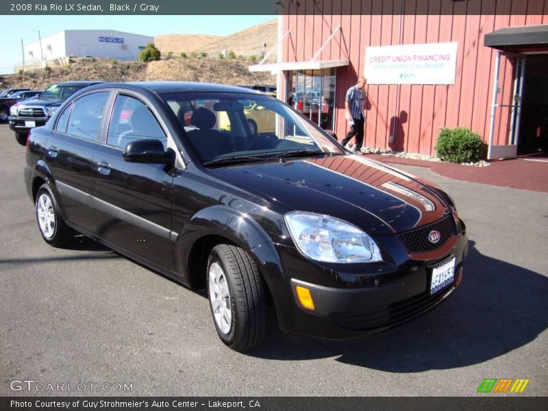 Black / Gray 2008 Kia Rio LX Sedan
