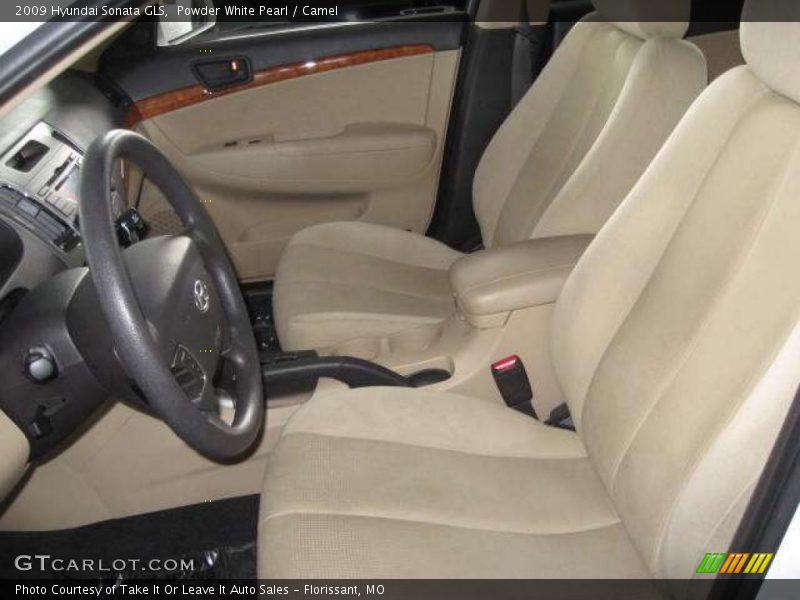 Powder White Pearl / Camel 2009 Hyundai Sonata GLS