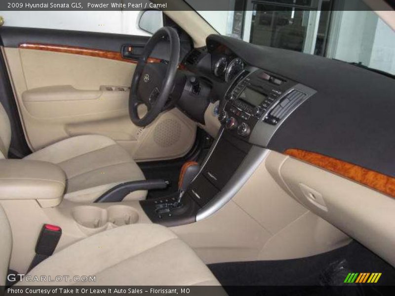 Powder White Pearl / Camel 2009 Hyundai Sonata GLS