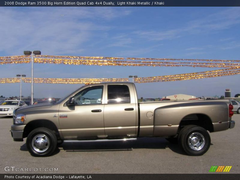 Light Khaki Metallic / Khaki 2008 Dodge Ram 3500 Big Horn Edition Quad Cab 4x4 Dually