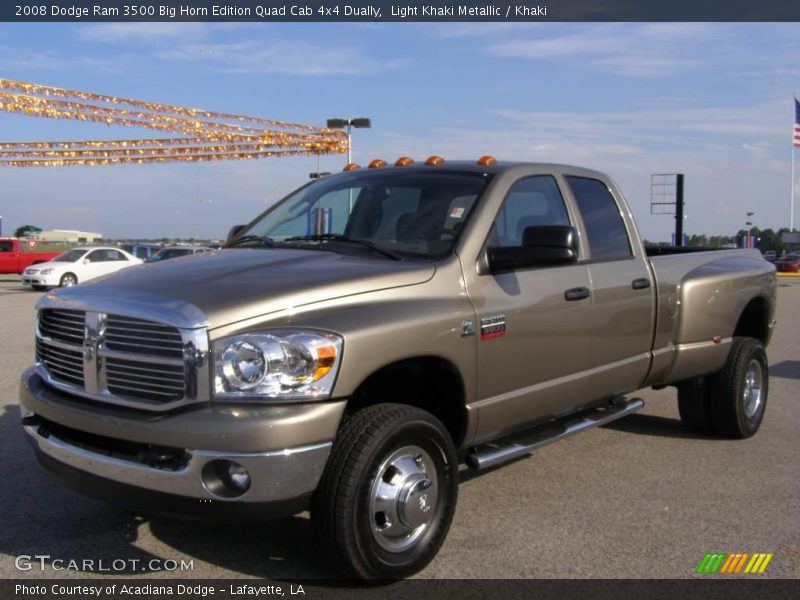 Light Khaki Metallic / Khaki 2008 Dodge Ram 3500 Big Horn Edition Quad Cab 4x4 Dually