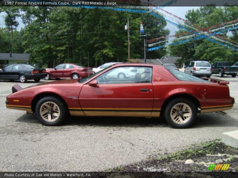 Dark Red Metallic / Beige 1987 Pontiac Firebird Formula Coupe