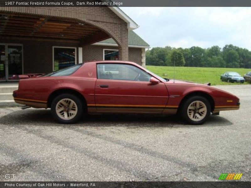 Dark Red Metallic / Beige 1987 Pontiac Firebird Formula Coupe