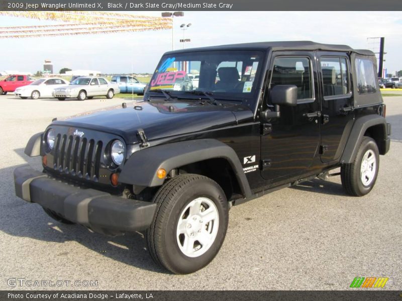 Black / Dark Slate Gray/Medium Slate Gray 2009 Jeep Wrangler Unlimited X