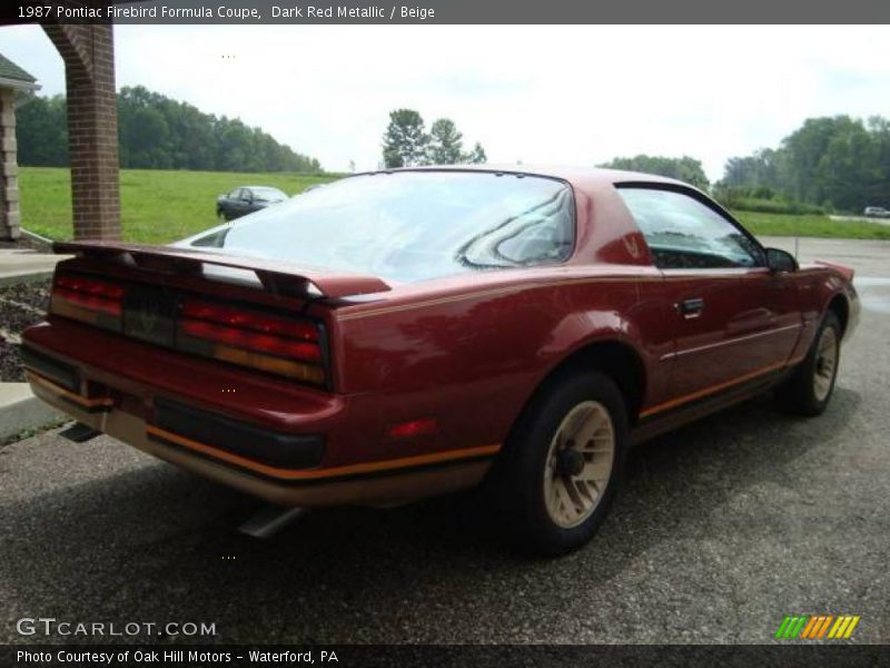 Dark Red Metallic / Beige 1987 Pontiac Firebird Formula Coupe