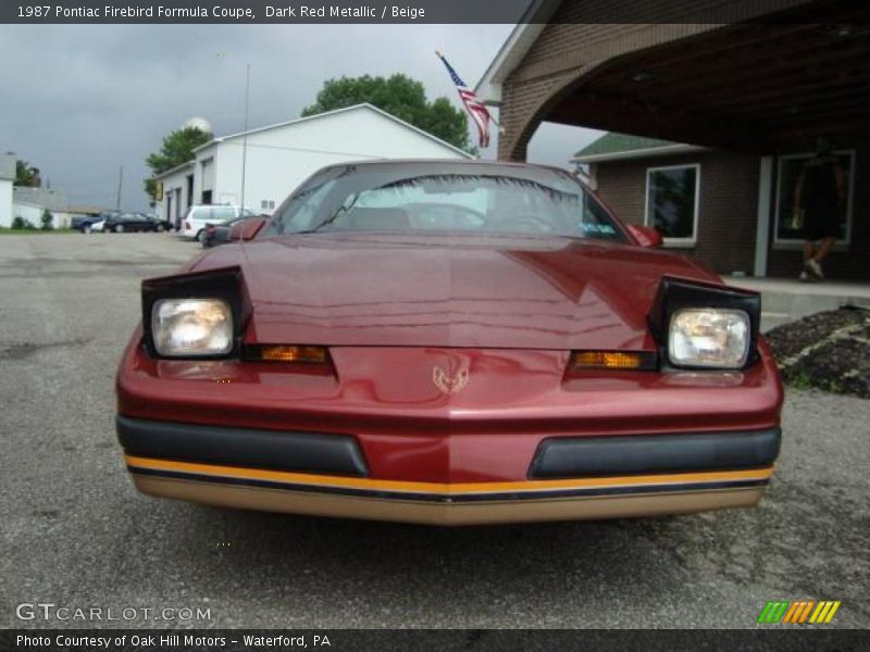 Dark Red Metallic / Beige 1987 Pontiac Firebird Formula Coupe