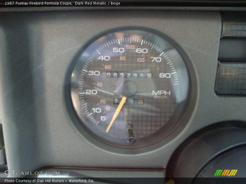 Dark Red Metallic / Beige 1987 Pontiac Firebird Formula Coupe