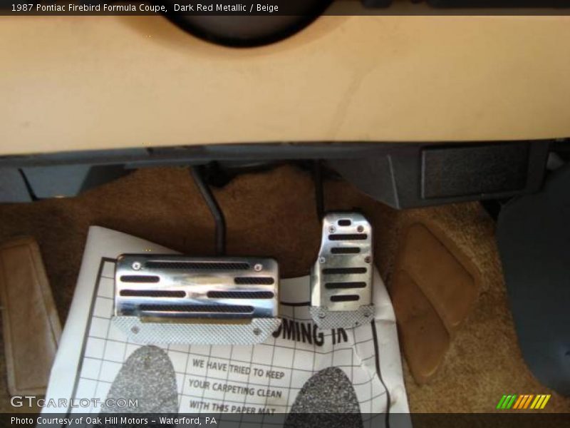 Dark Red Metallic / Beige 1987 Pontiac Firebird Formula Coupe