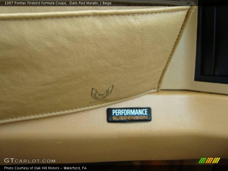 Dark Red Metallic / Beige 1987 Pontiac Firebird Formula Coupe