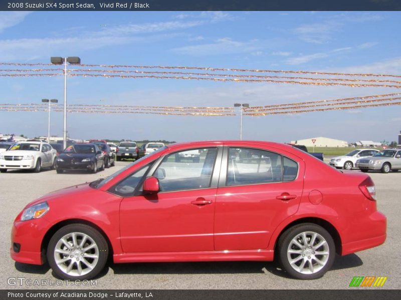 Vivid Red / Black 2008 Suzuki SX4 Sport Sedan