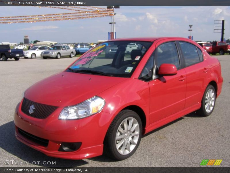 Vivid Red / Black 2008 Suzuki SX4 Sport Sedan
