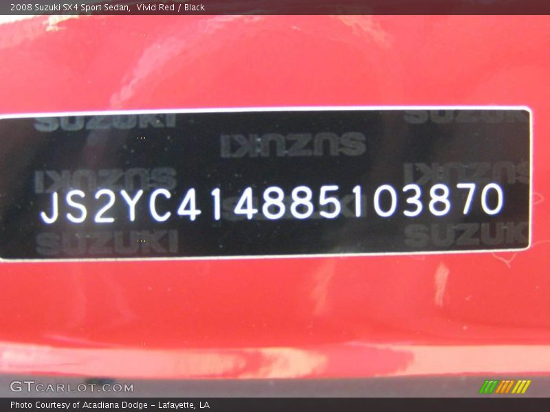 Vivid Red / Black 2008 Suzuki SX4 Sport Sedan