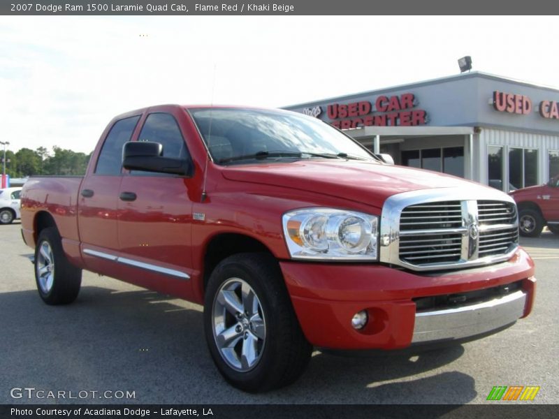 Flame Red / Khaki Beige 2007 Dodge Ram 1500 Laramie Quad Cab