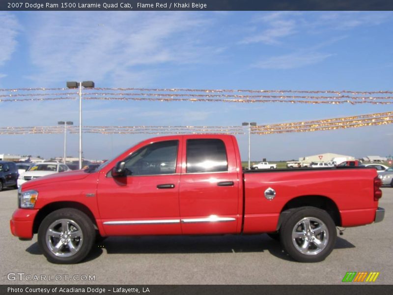 Flame Red / Khaki Beige 2007 Dodge Ram 1500 Laramie Quad Cab