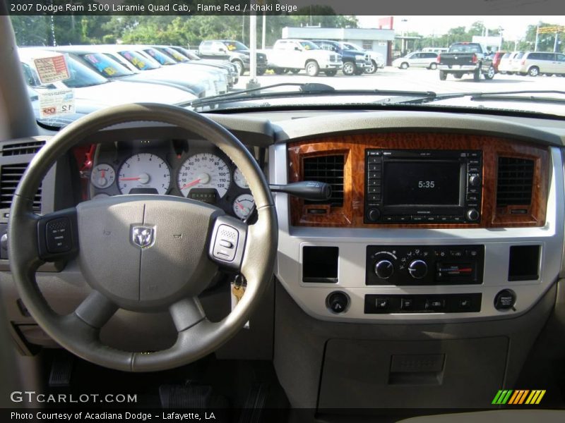 Flame Red / Khaki Beige 2007 Dodge Ram 1500 Laramie Quad Cab