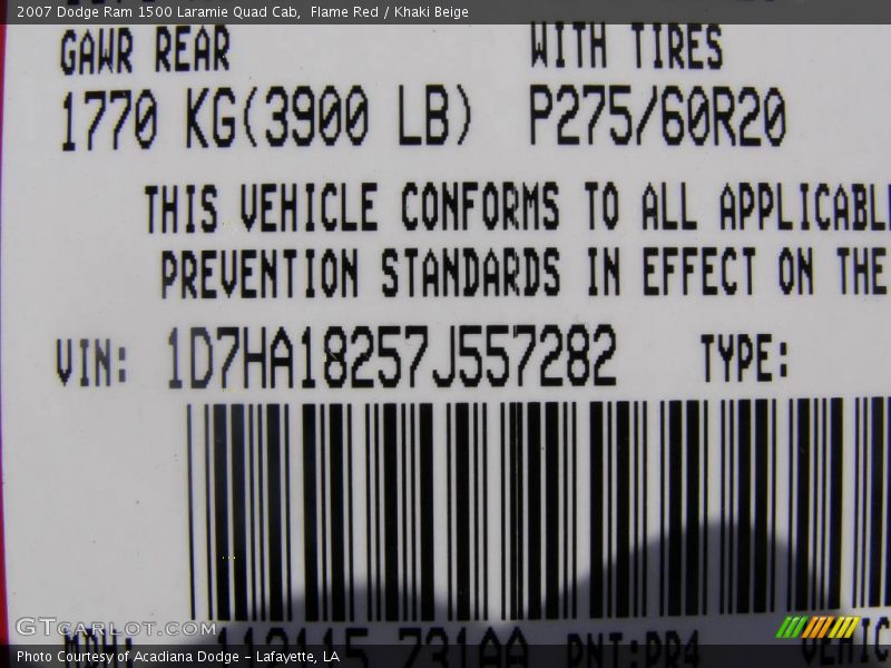 Flame Red / Khaki Beige 2007 Dodge Ram 1500 Laramie Quad Cab
