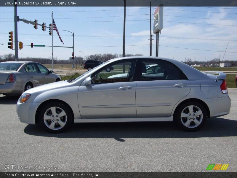 Silver / Gray 2007 Kia Spectra SX Sedan